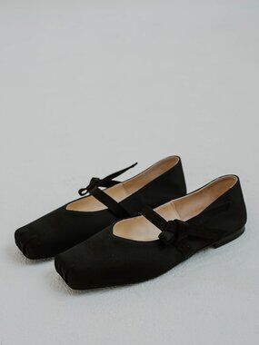 NWT KENZO OKI BLACK SATIN BALLERINA
